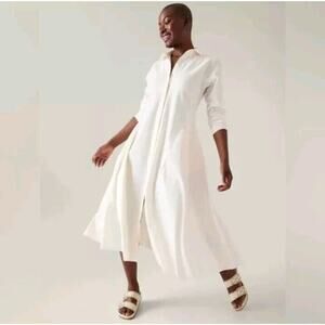 ATHLETA Gorgeous Cosmic Layer M Dress Magnolia White Medium $189